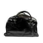 Balenciaga Black Patent Leather Weekender Handbag