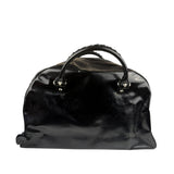 Balenciaga Black Patent Leather Weekender Handbag
