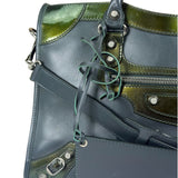 Balenciaga Green Calfskin Metallic Trim Giant 12 City Bag