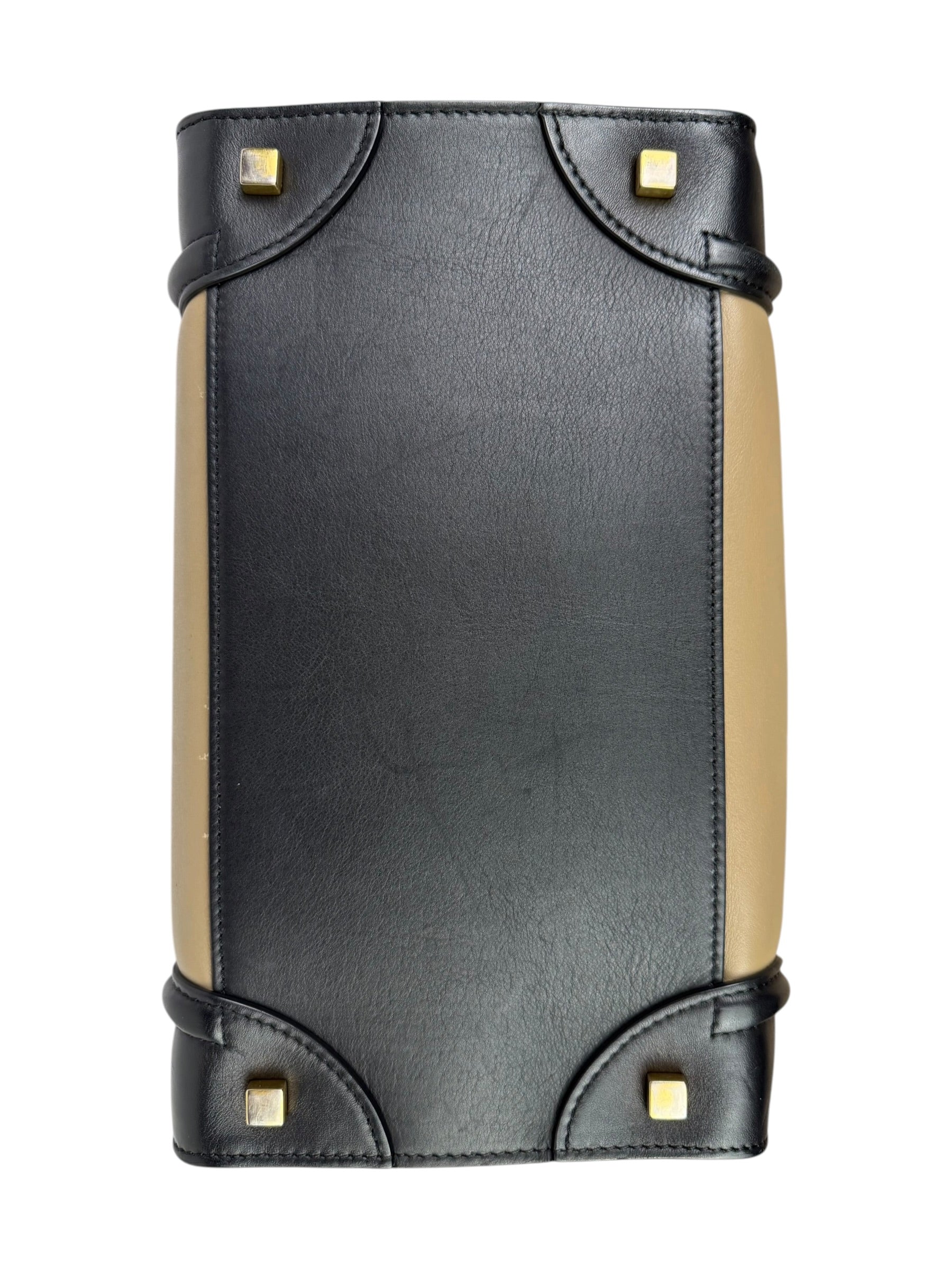 Celine Calfskin Leather/Suede Tri-Color Luggage Tote Bag