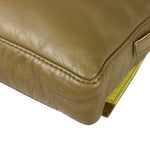 Fendi Camel Tan/Lime Yellow Leather Flap Pochette
