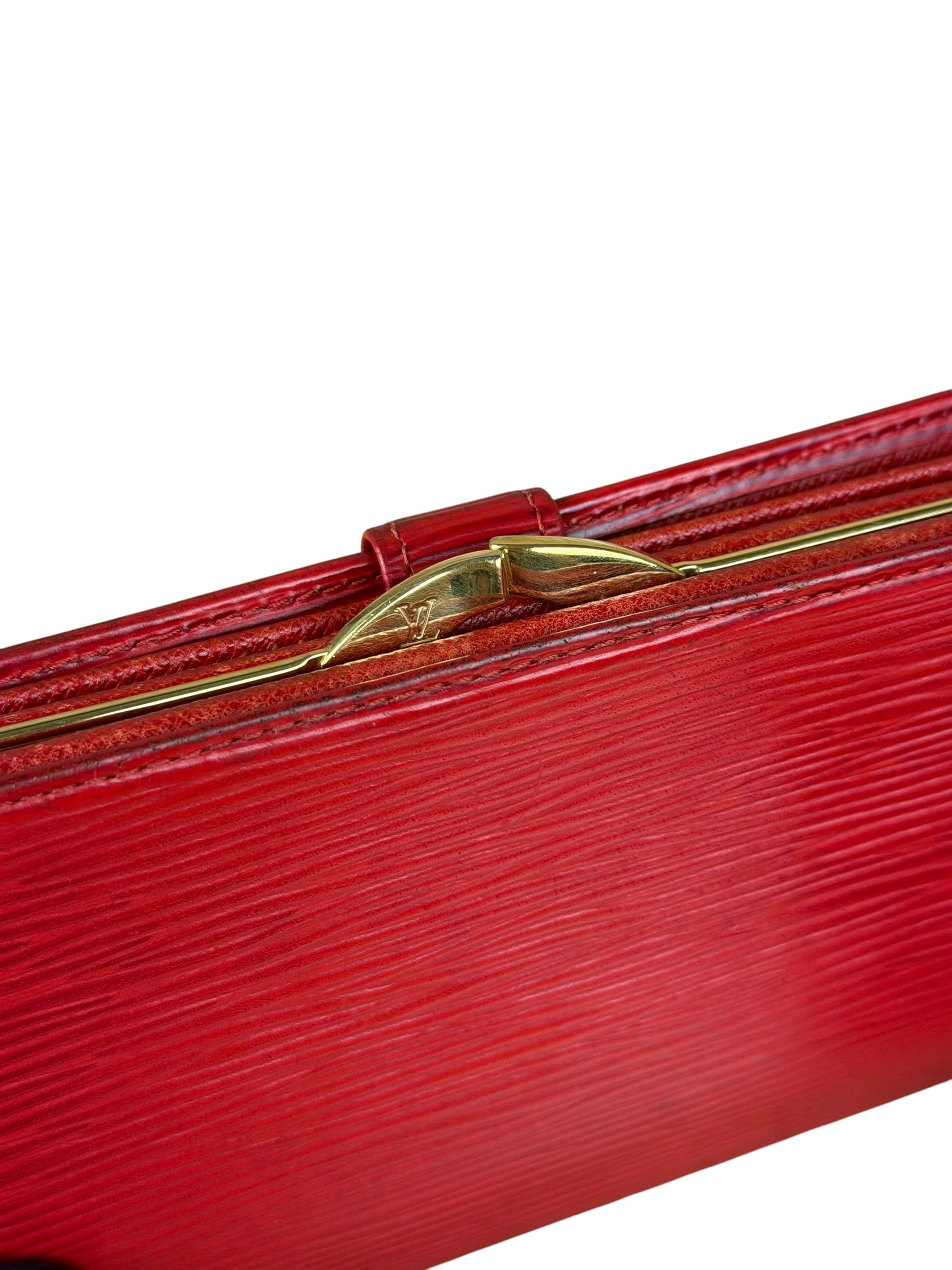 Louis Vuitton Vintage Red Epi Leather Agenda Cover Pochette