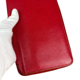 Hermes Rouge Epsom Leather Vintage Organizer Wallet