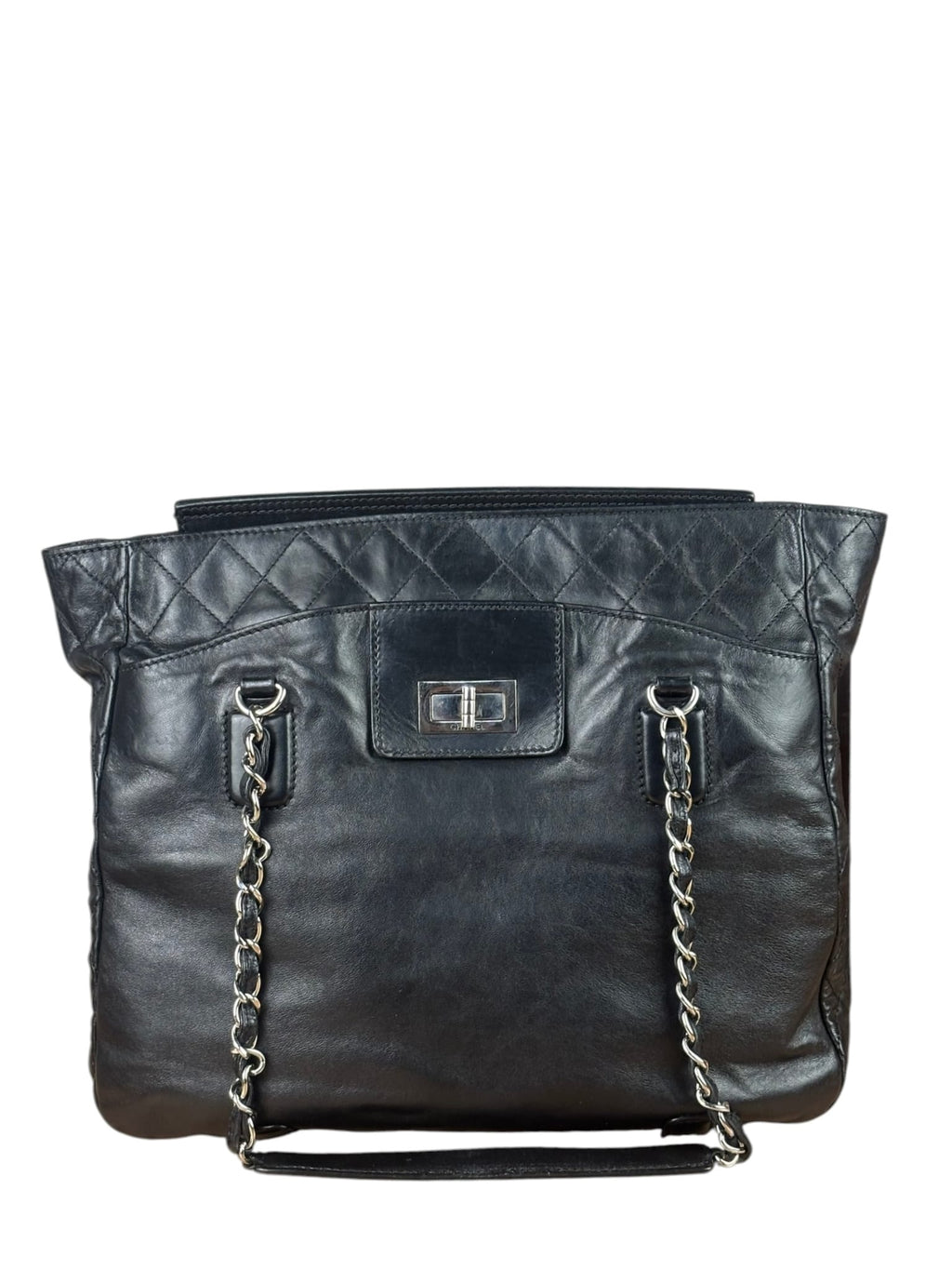 Chanel Black Quilted Leather Medium 2.55 Reissue Tote 2008