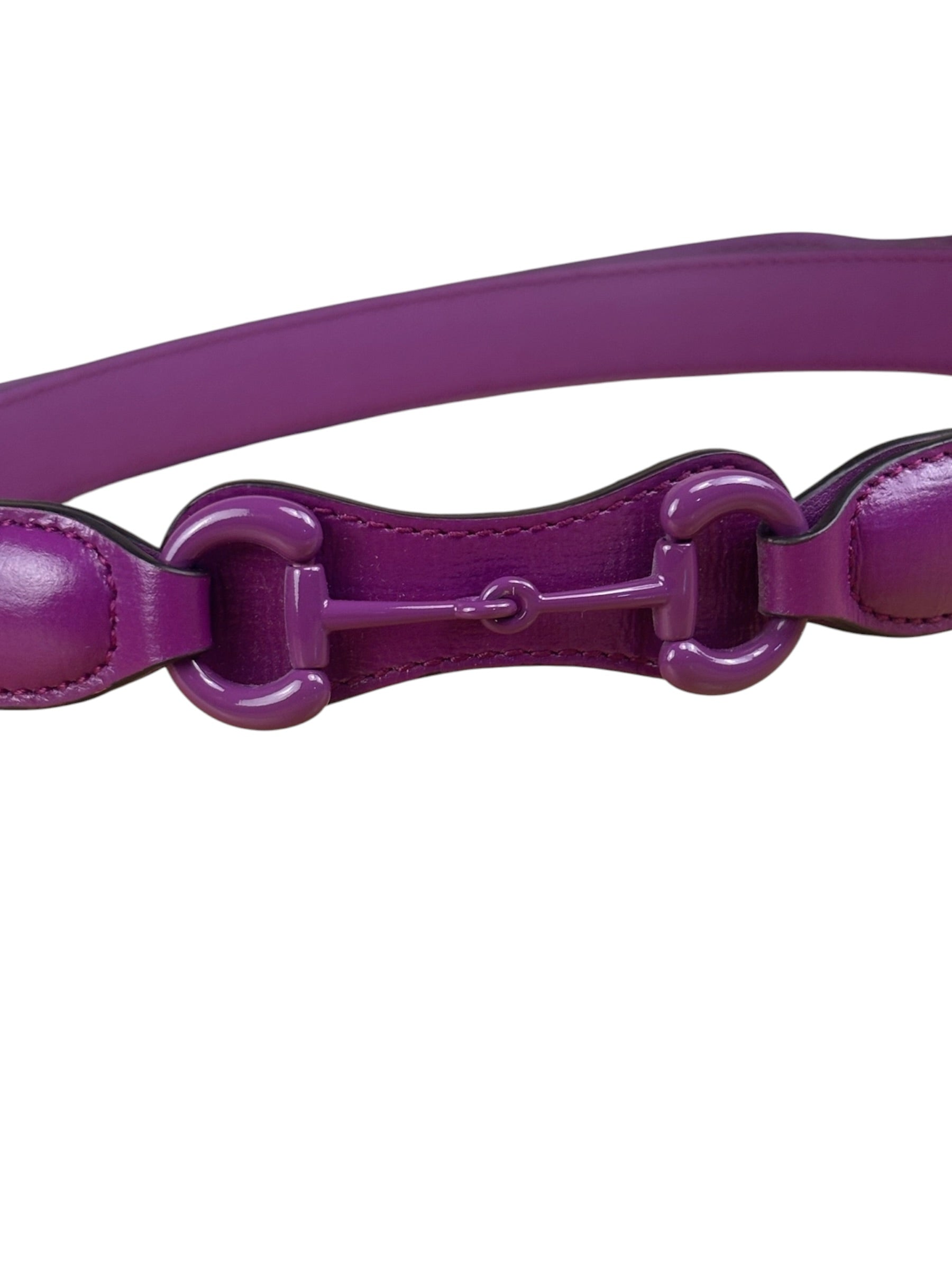 Gucci Purple Thin Leather Horsebit Belt