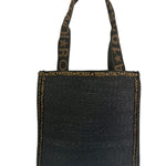 Fendi Black Straw Roma 1925 Tote