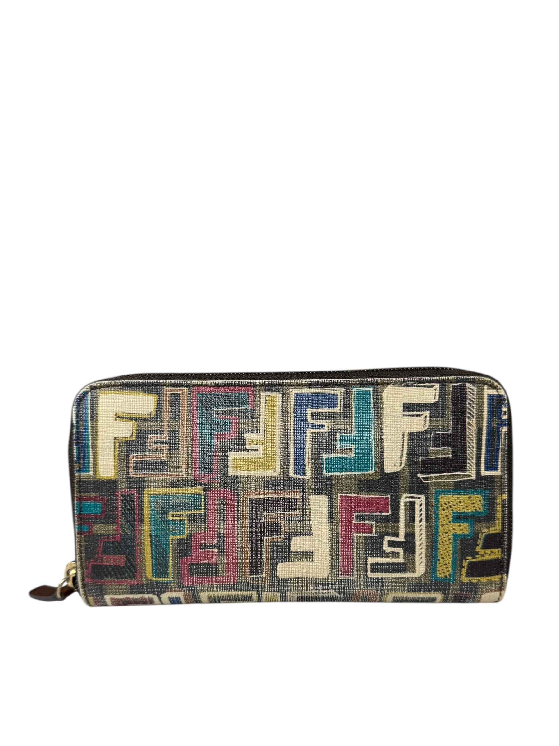 Fendi Zucca Spalmati FF Multicolor Long Wallet