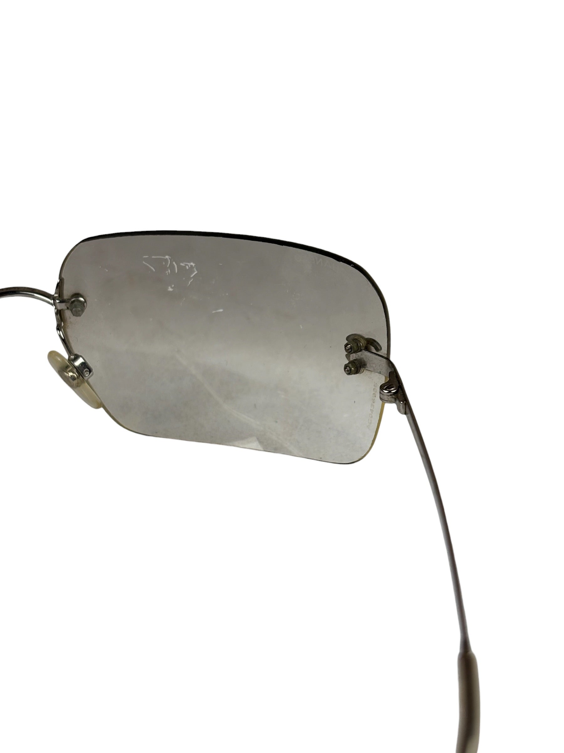 Chanel Y2k Silver Rimless 4017-D Sunglasses