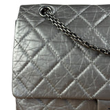 Chanel Metallic Silver Leather Reissue Double Flap Shoulder Bag 2.55 2005