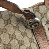 Gucci Beige/Brown Leather GG Satchel Two-Way Bag