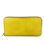 Hermes Yellow Leather Silk'In Classique Long Wallet
