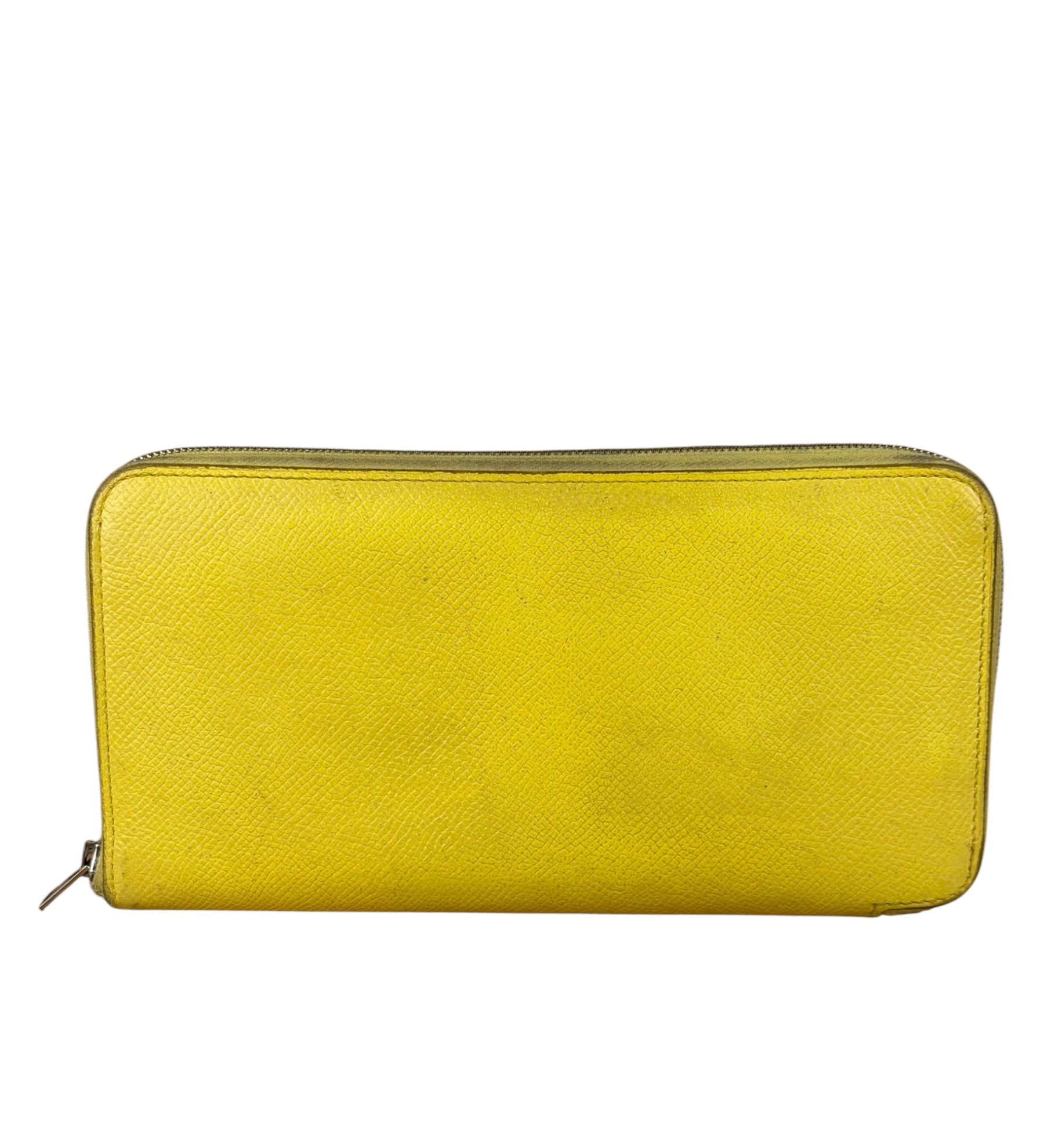 Hermes Yellow Leather Silk'In Classique Long Wallet
