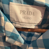 Prada Blue Gingham Button Down Shirt