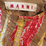 Marni Striped Pleated Skirt Beige