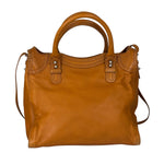 Balenciaga Brown Lambskin Riva Velo Two-Way Bag