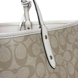 Coach Leather Signature Canvas Reversible City Tote Bag