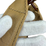 Chanel CC Vintage Beige Leather Caviar Wood Chain Hobo Bag