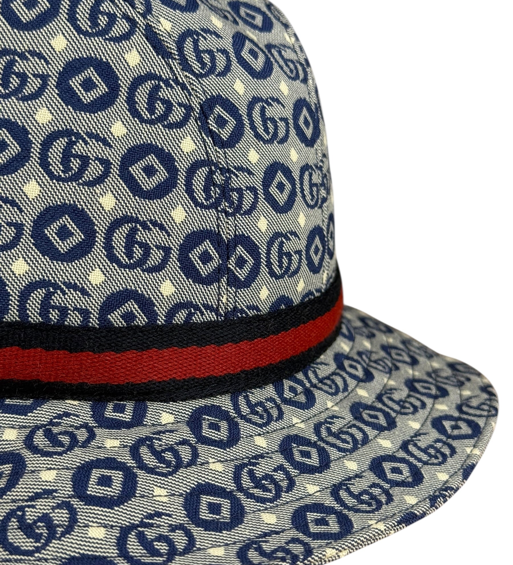 Gucci GG Logo Blue Denim Bucket Hat