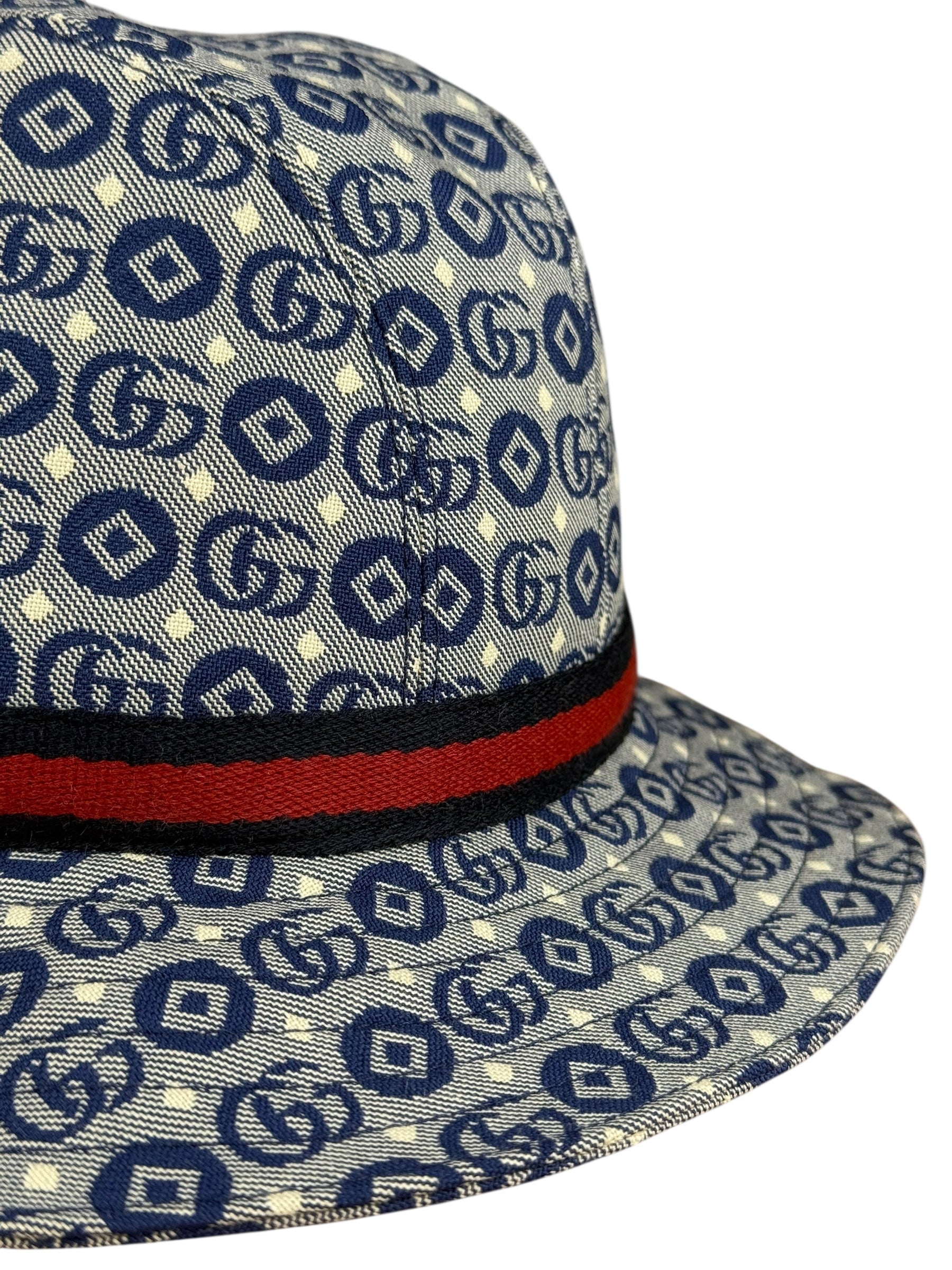Gucci GG Logo Blue Denim Bucket Hat