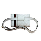 Gucci GG White Coated Canvas Sherry Line Belt Bag