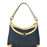 Gucci Vintage Black GG Horsebit Shoulder Bag