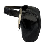 Fendi Black Leather Trim Baguette