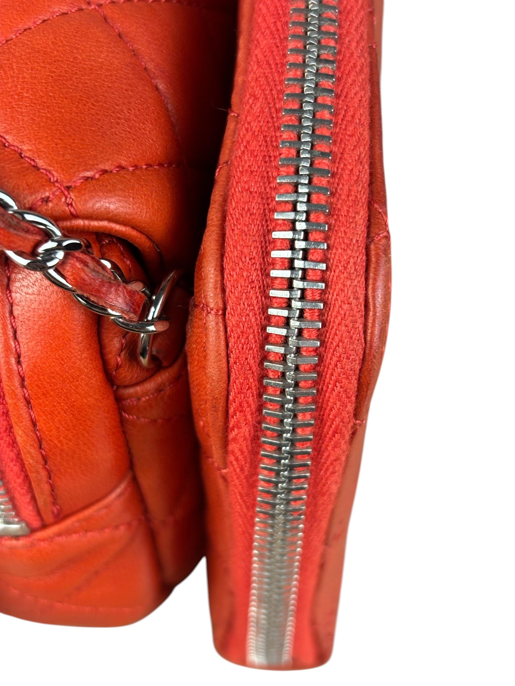 Chanel Red Quilted Mini Flap Wallet on Chain Bag 2011