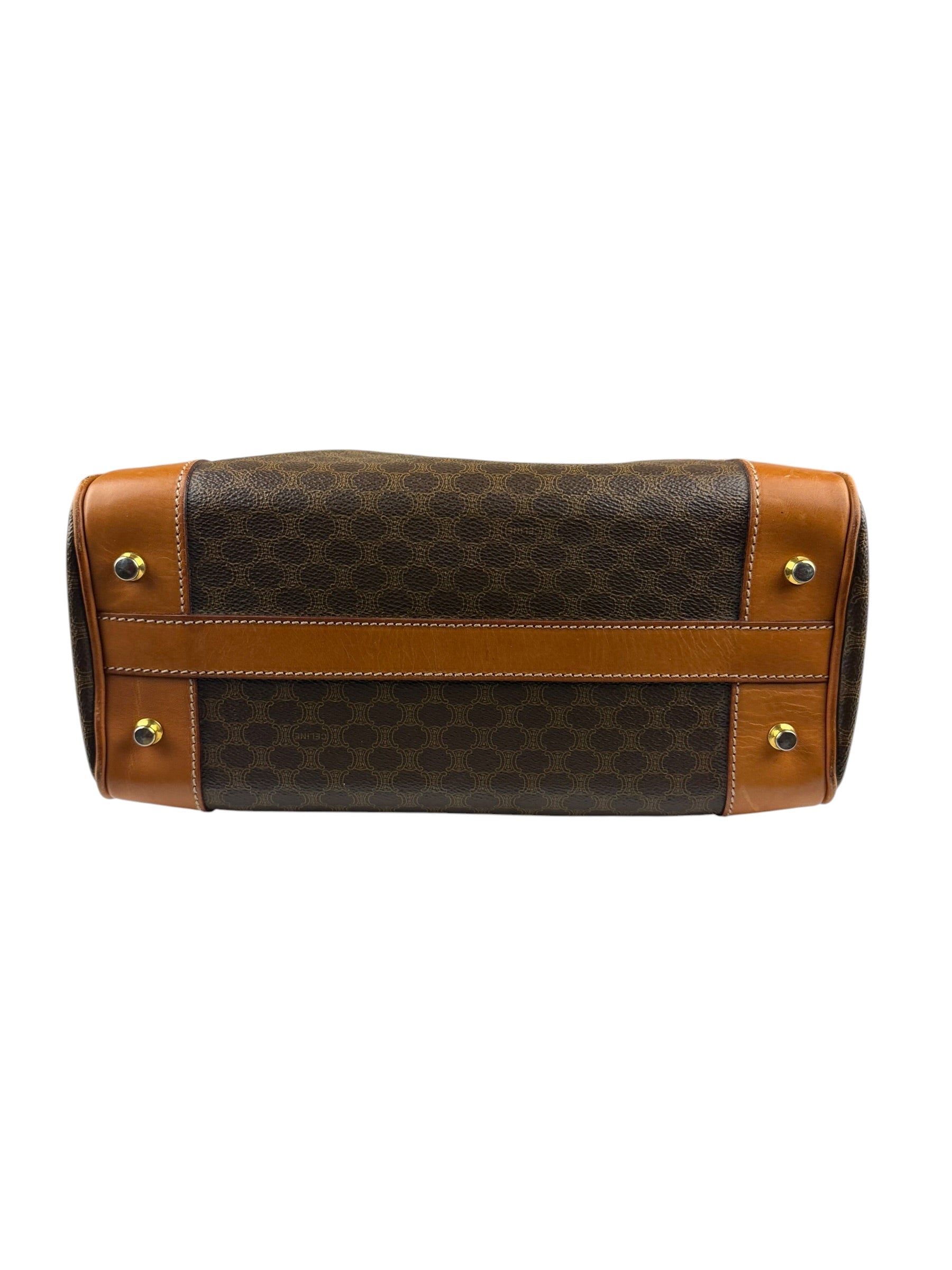 Celine Vintage Macadam Canvas Boston Bag