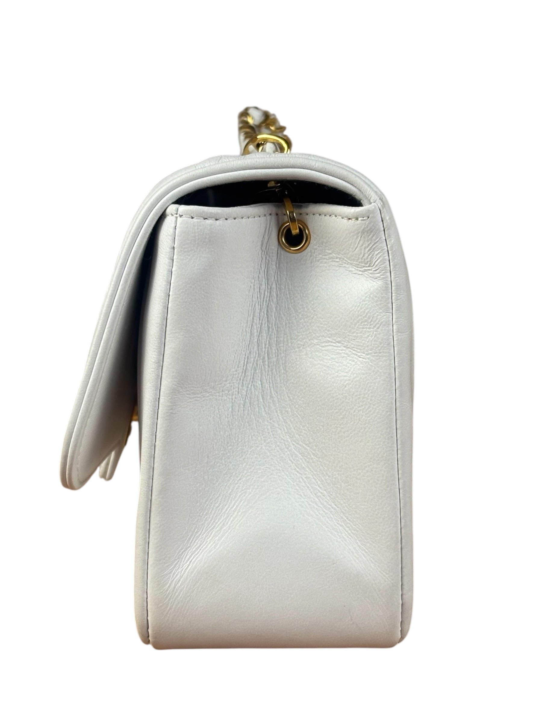 Chanel White Lambskin Diana Bijoux Flap 1992
