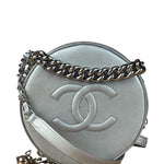 Chanel Silver CC Round as Earth Chain 2Way Bag (Authentic Limited Edition Sample)