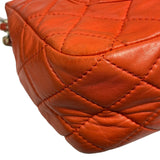 Chanel Orange Quilted Lambskin Flap Bag 2008