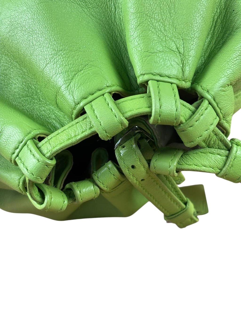 Celine Bright Green Leather Small Bucket Bag