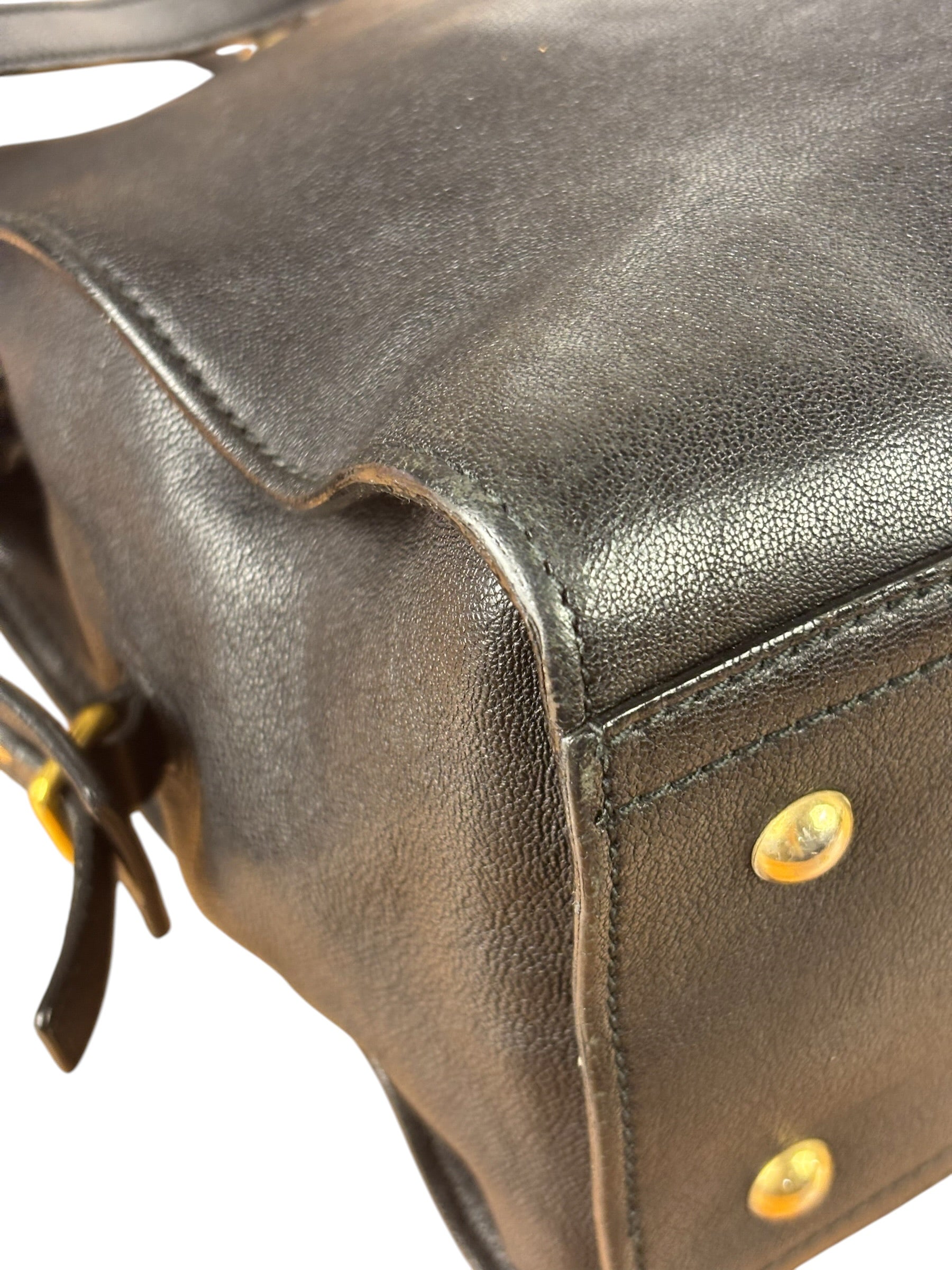 YSL Black Leather Cabas Chyc 2Way