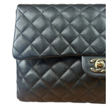 Chanel Black Caviar Quilted Flap Clutch Bag 2019