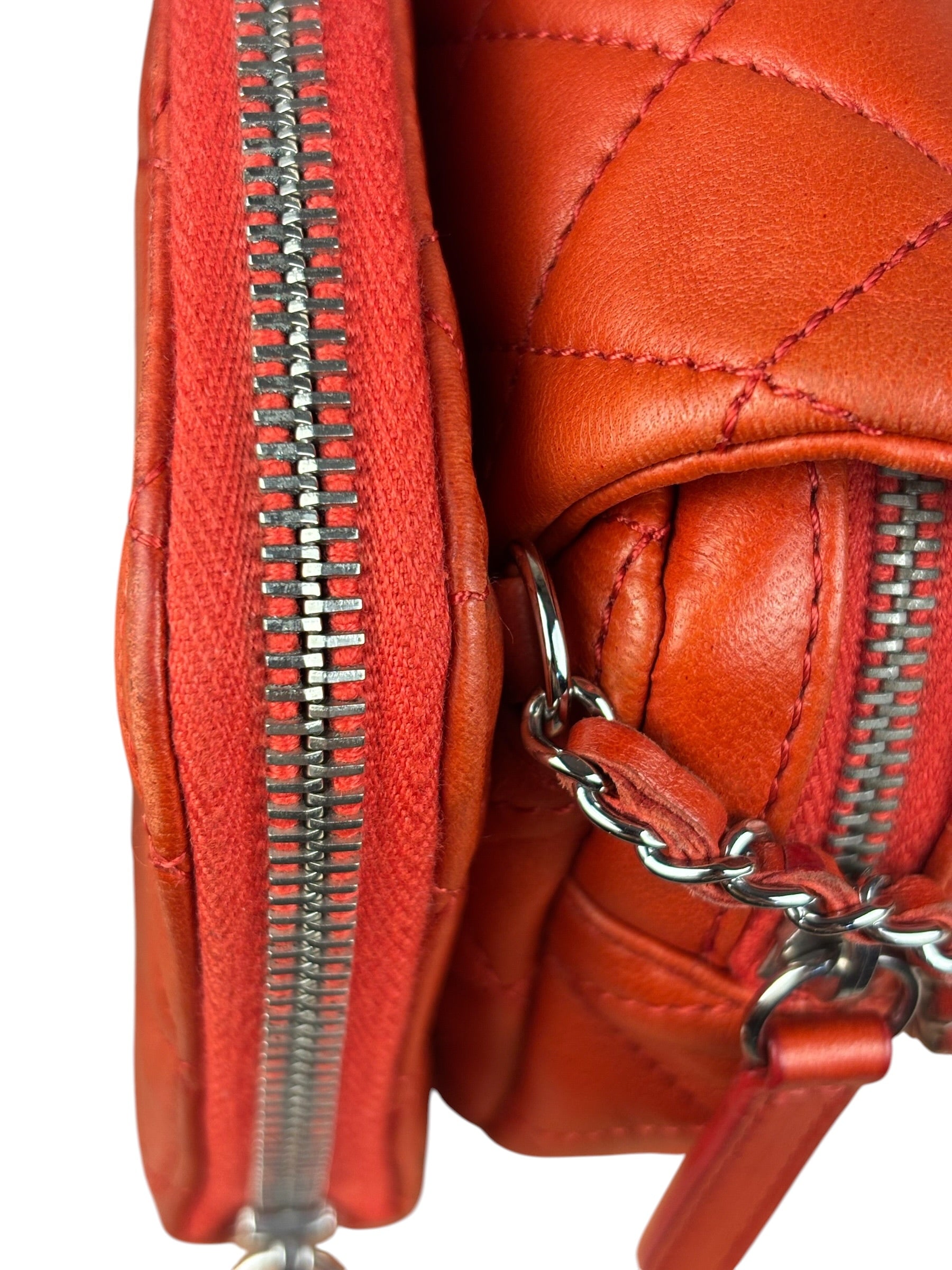 Chanel Red Quilted Mini Flap Wallet on Chain Bag 2011