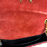 Saint Laurent Red Patent Vicky Chain Flap Bag