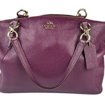 Coach Purple Pebbled Leather Small Kelsey Satchel Two-Way Bag