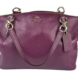 Coach Purple Pebbled Leather Small Kelsey Satchel Two-Way Bag