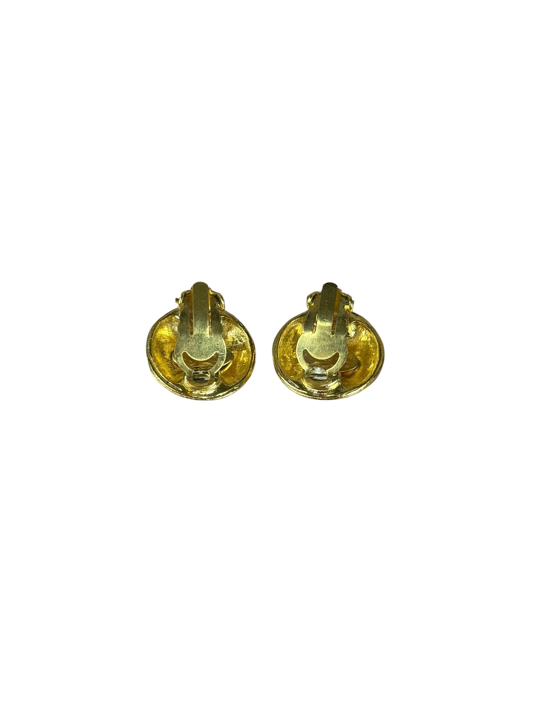 Chanel Gold CC Embellished Earrings