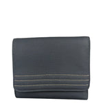 Loewe Muted Slate Blue Leather Monogram Debossed Anagram Wallet