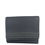 Loewe Muted Slate Blue Leather Monogram Debossed Anagram Wallet