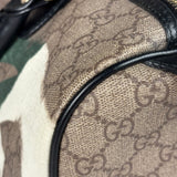 Gucci Beige Leather Gg Supreme Italian Flag Joy Boston Bag