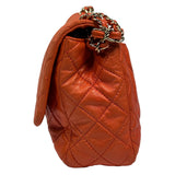 Chanel Orange Quilted Lambskin Flap Bag 2008