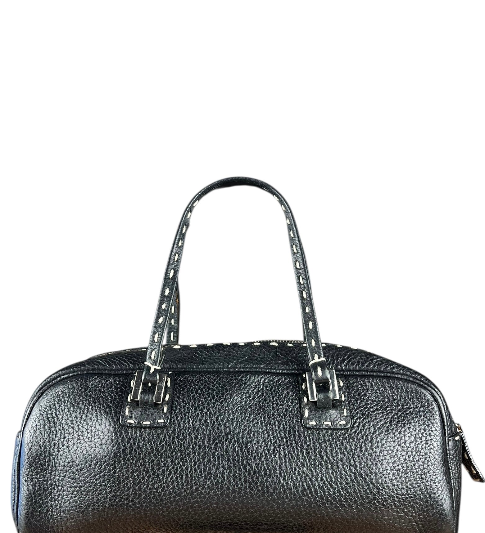 Fendi Vintage Leather Selleria Stitch Handbag