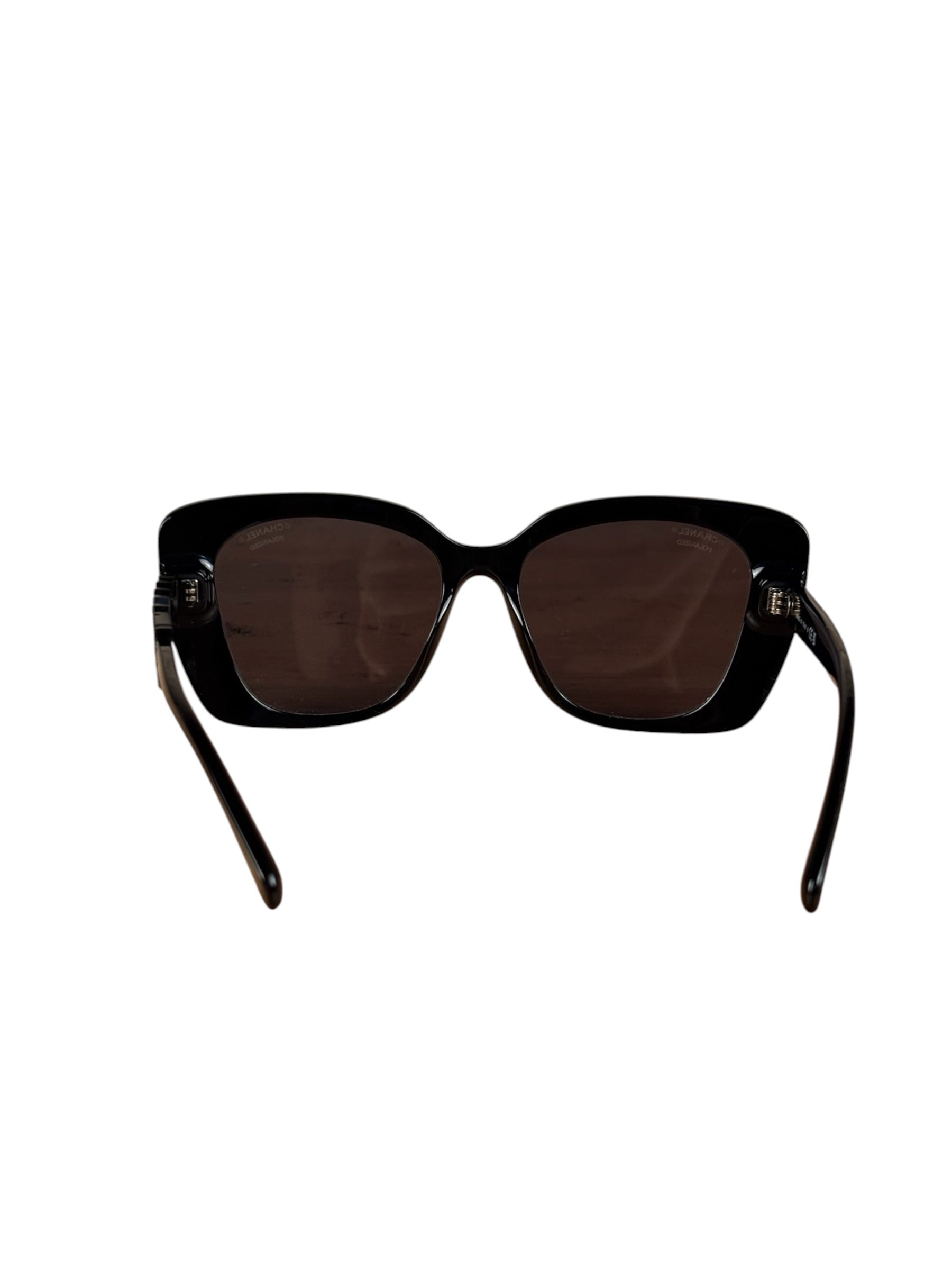 Chanel Rhinestone Logo Square Sunglasses