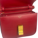 Celine Red Leather Box Crossbody Bag