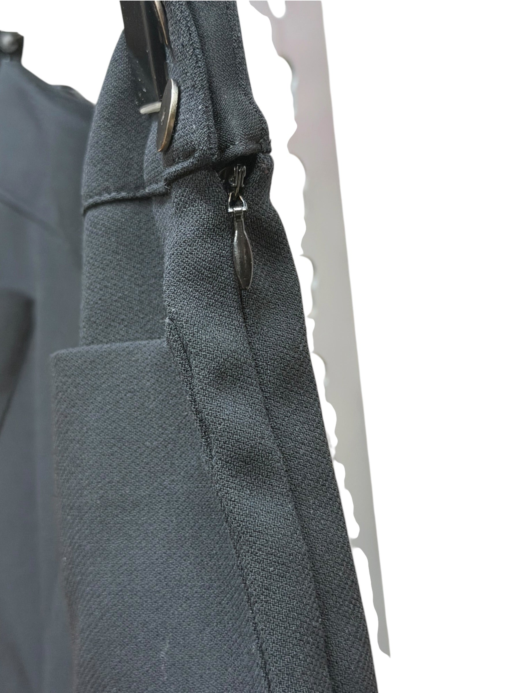 Chanel Vintage Black Wool Wide-Leg Trousers