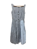 Prada Blue Sleeveless Striped Dress