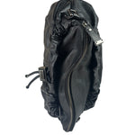Burberry Black Ruched Leather Curzon Satchel Crossbody Bag