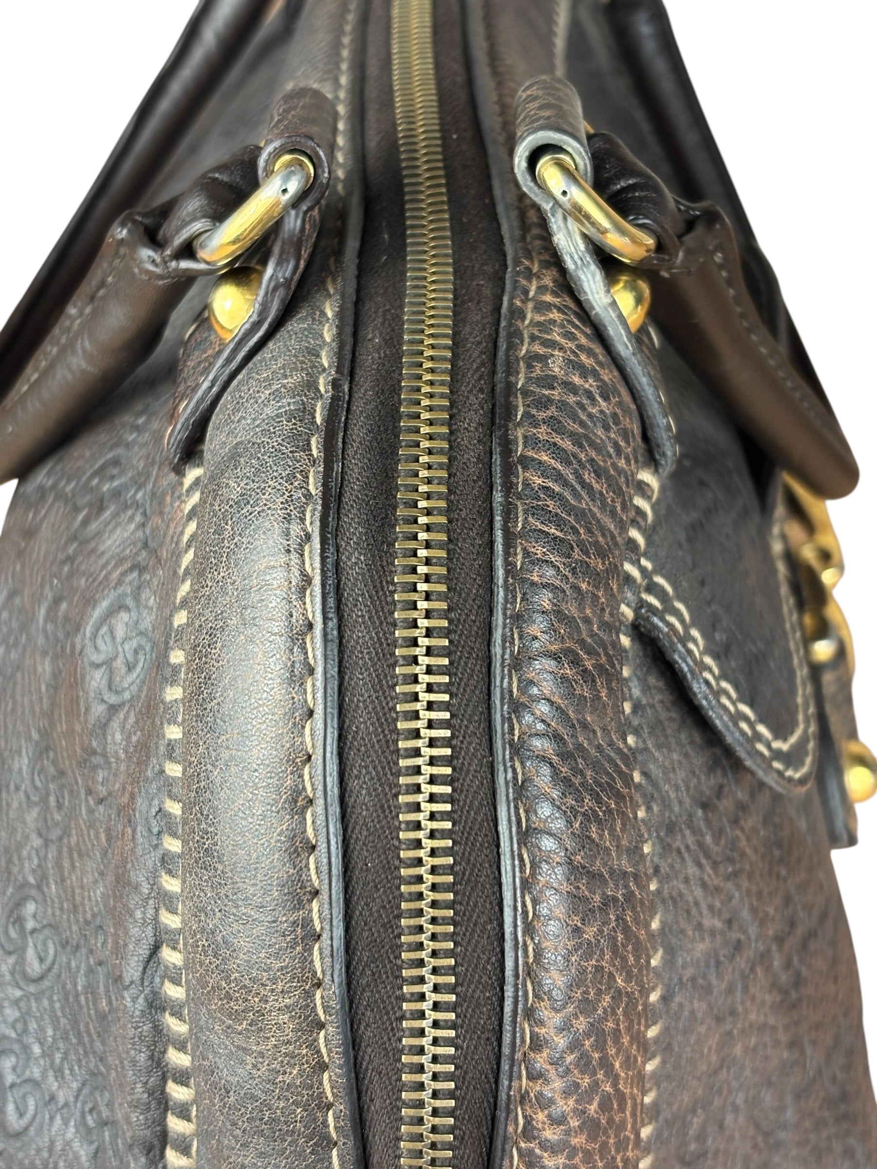 Gucci New Pelham Brown Leather Handbag